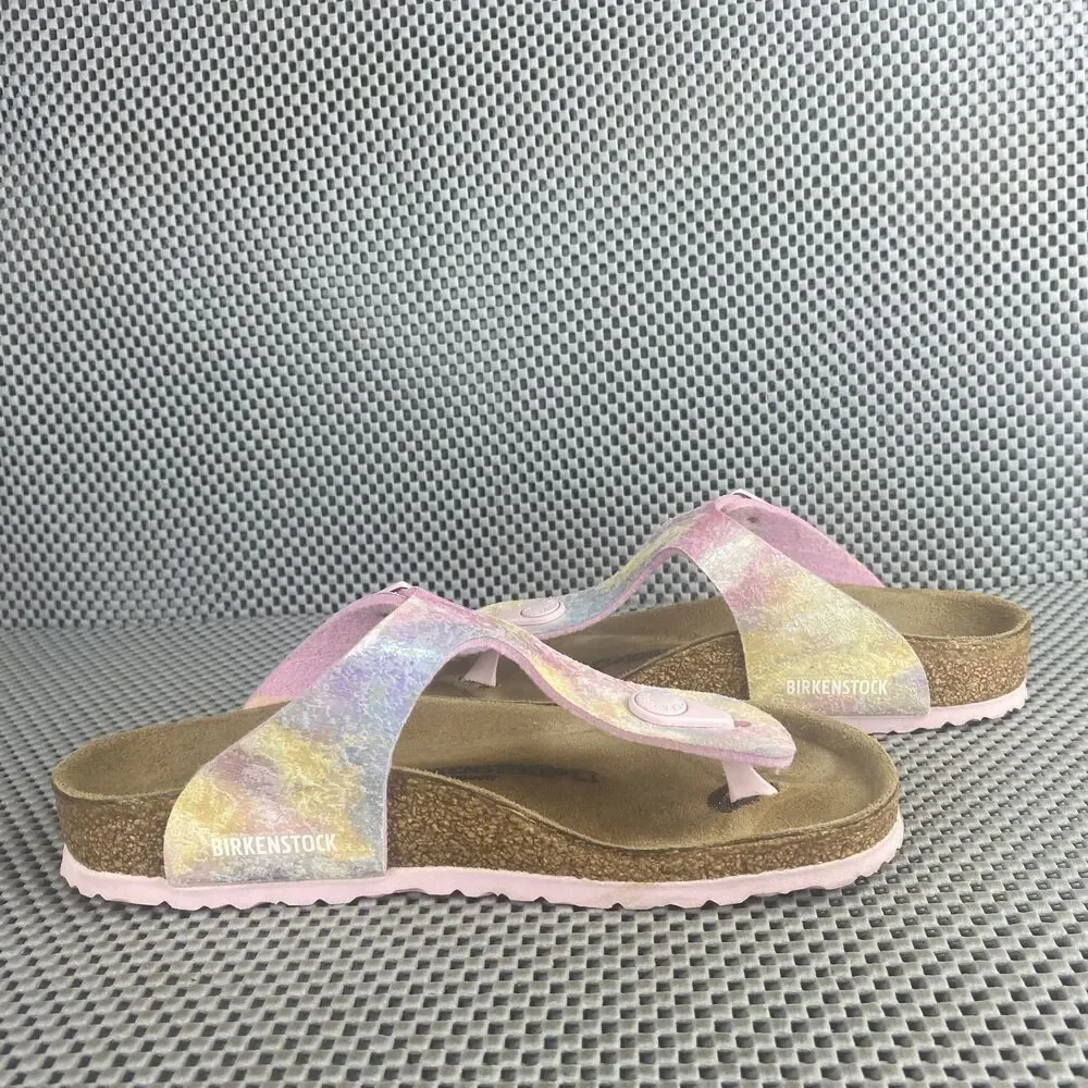 Birkenstock Gizeh Thong Sandals Girls Size 32 L1 Pink Made in Germany